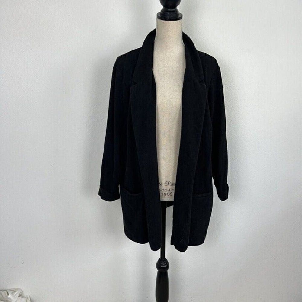 New Look Curve Women's Open Front Textured Black Cardigan/Blazer Plus Size 16